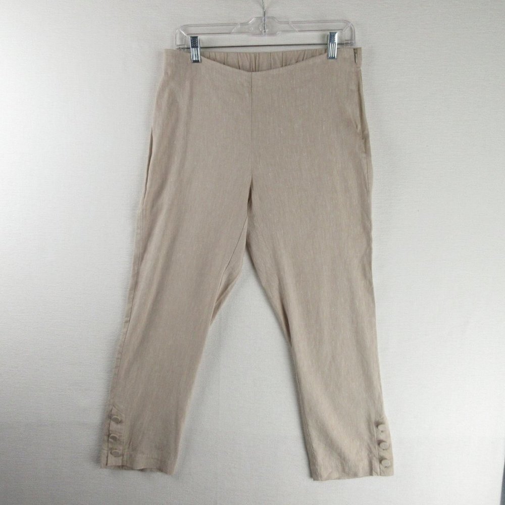 J. Jill High Rise Linen Riding Leggings Size S Button Ankle